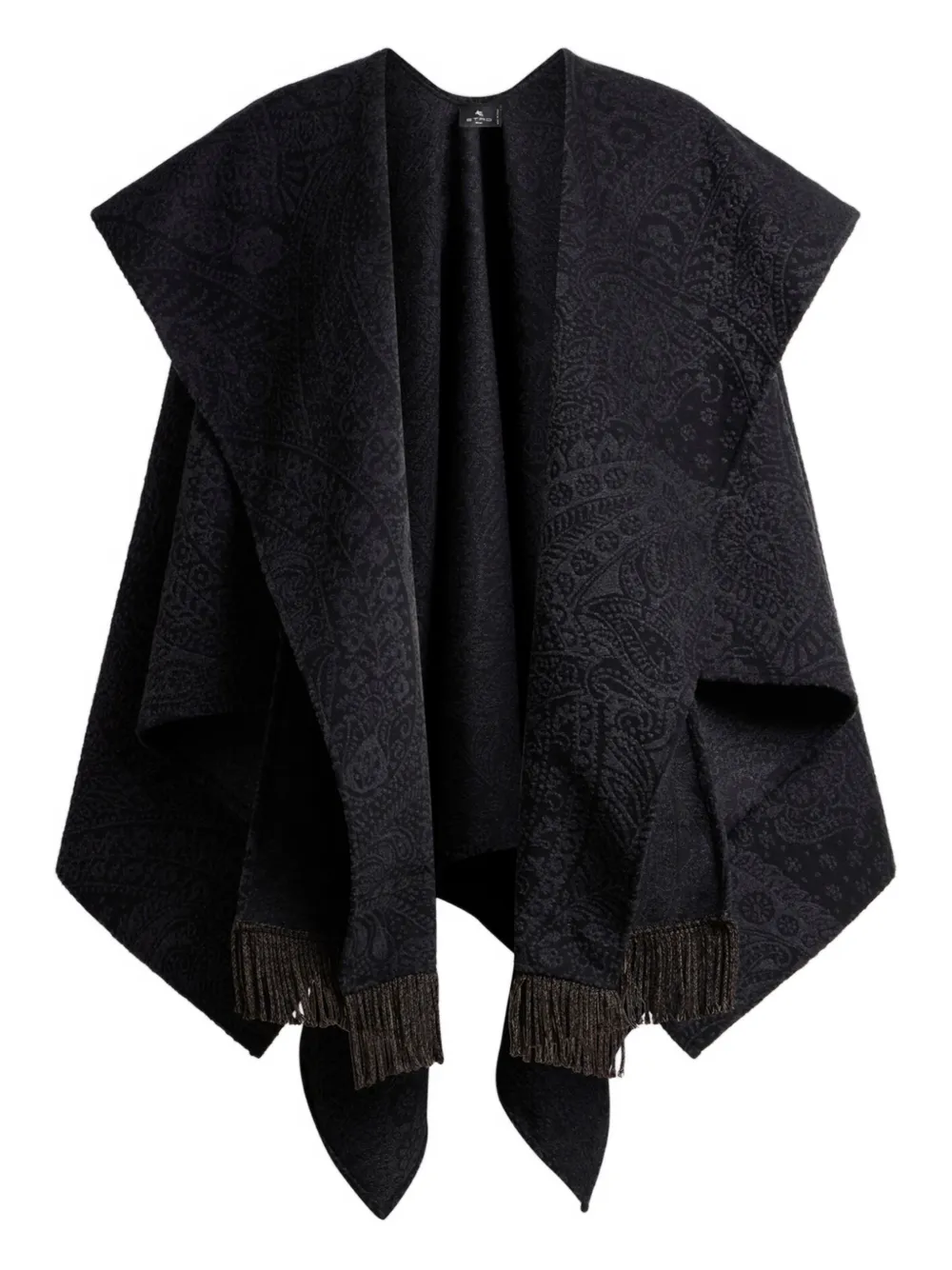 ETRO jacquard paisley cape - Schwarz