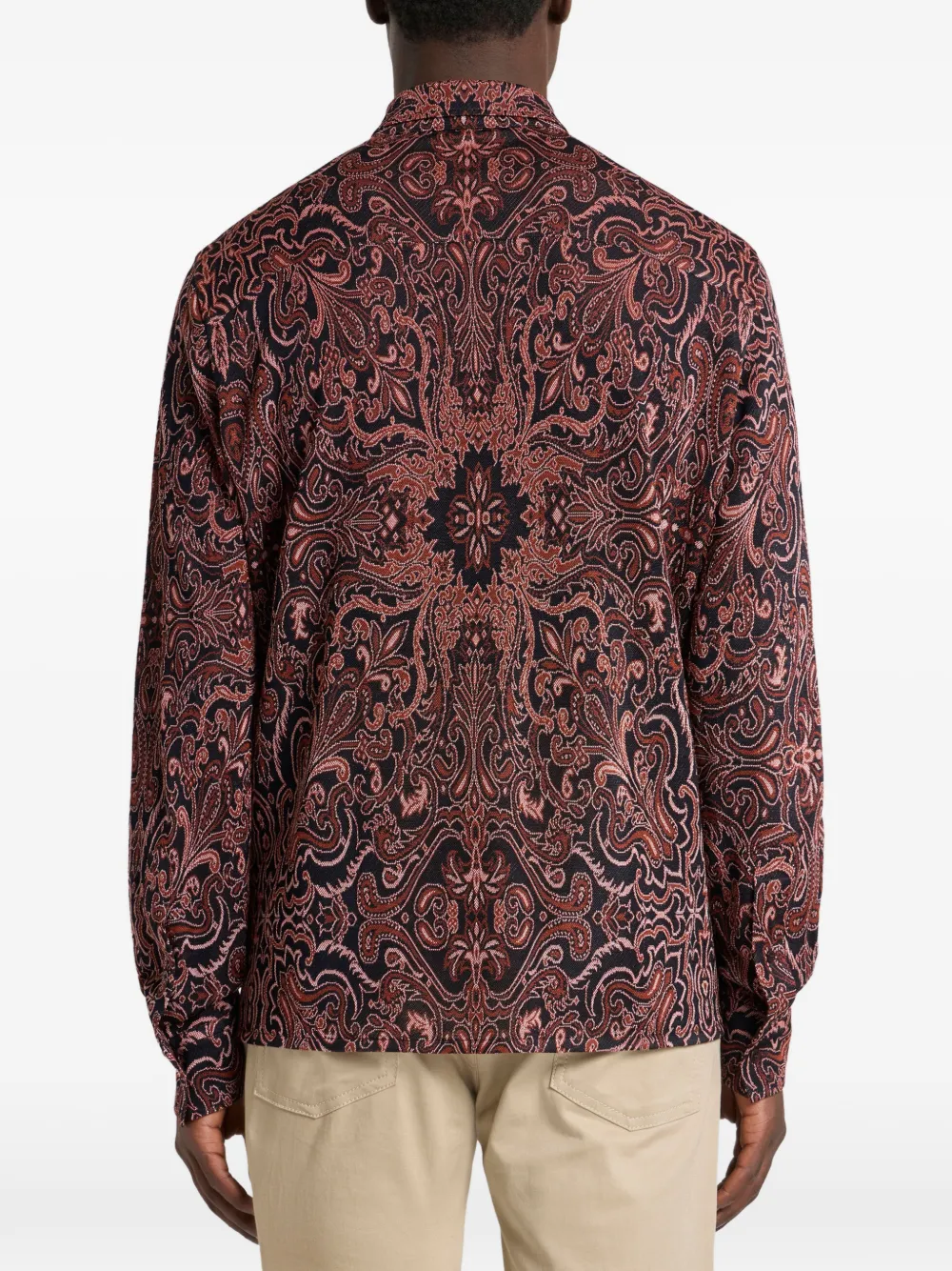 ETRO Overhemd met paisley-jacquard Bruin