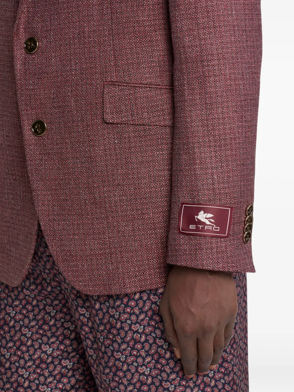 ETRO Mouliné blazer met enkele rij knopen Rood