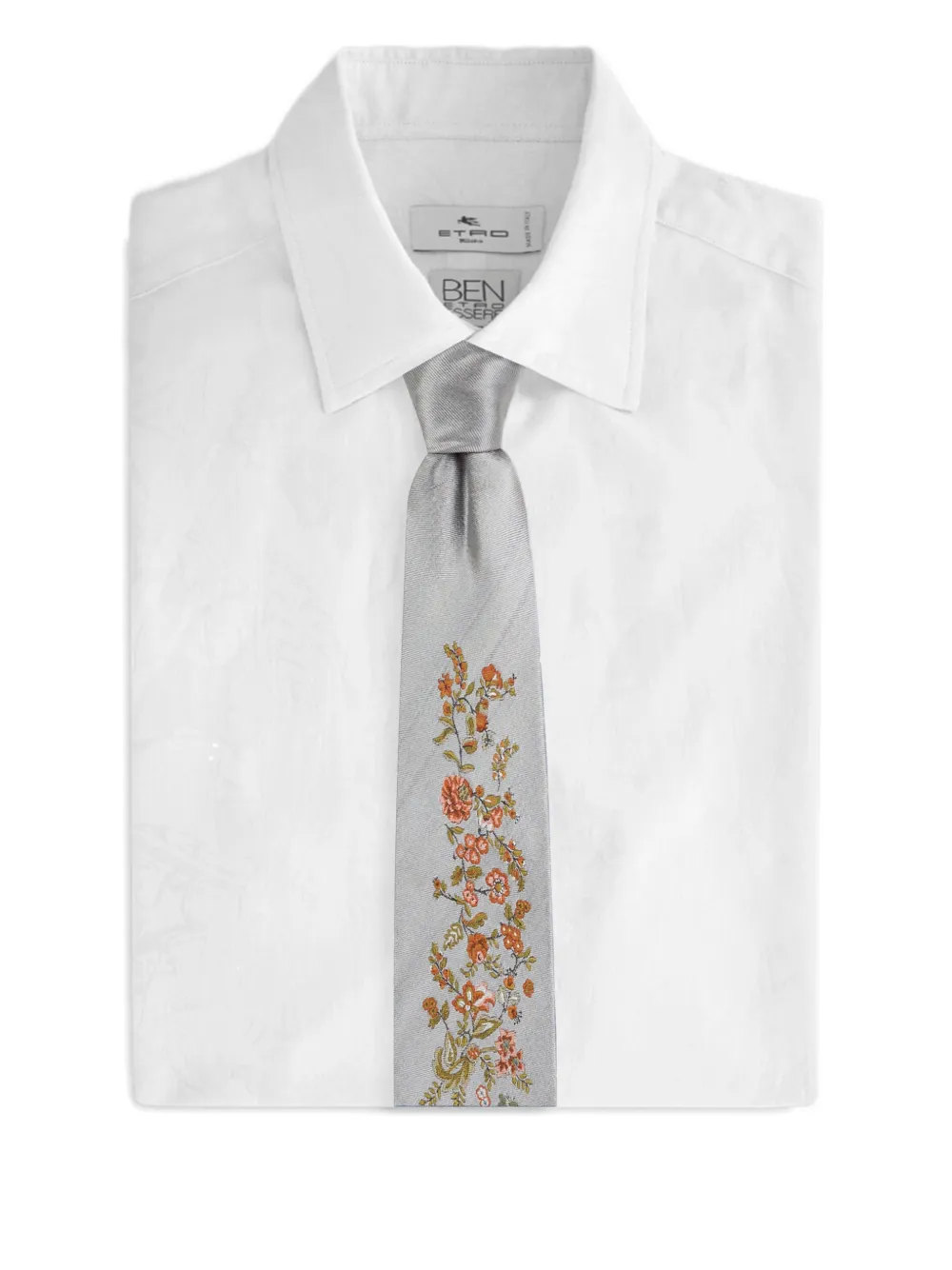 ETRO jacquard flora fauna motif tie - Grijs