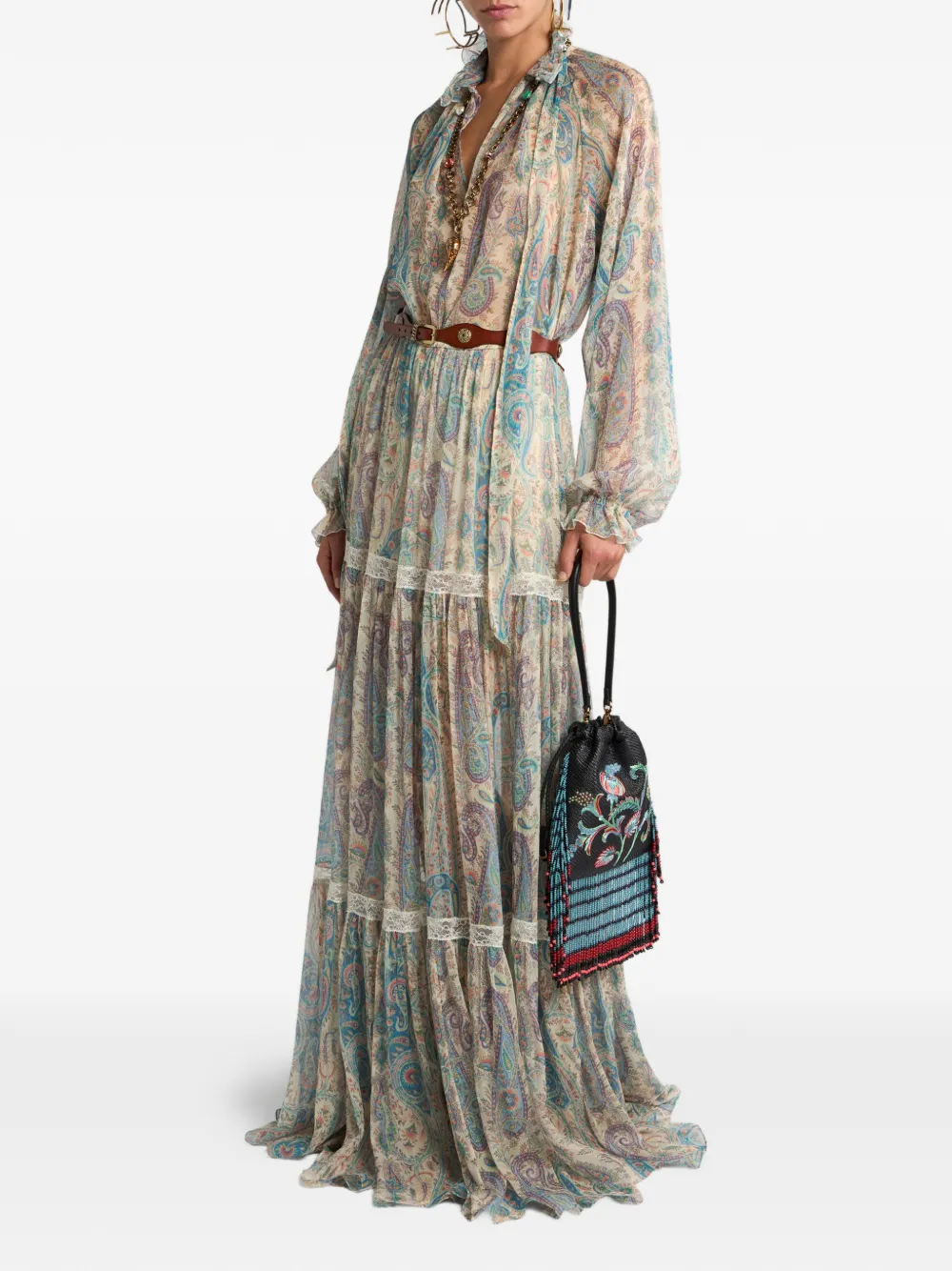 ETRO paisley-print maxi skirt - Beige
