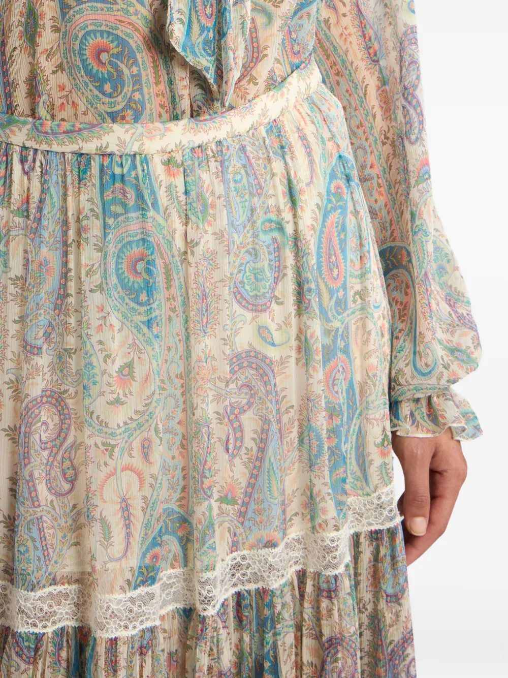 ETRO Zijden crêpe maxi-rok met paisley-patroon Beige
