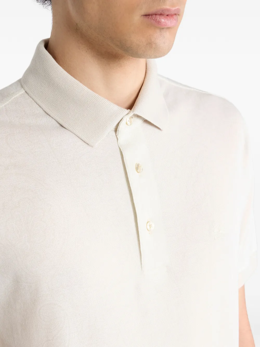 ETRO Katoenen poloshirt met patroon Beige
