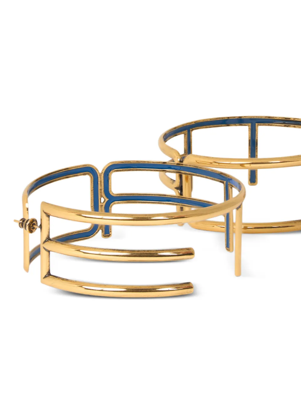 ETRO logo-plaque hoop earrings - Goud