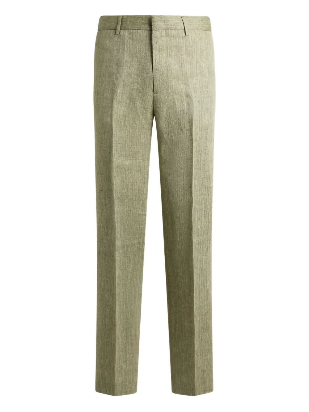 ETRO chevron-motif straight-leg trousers - Verde