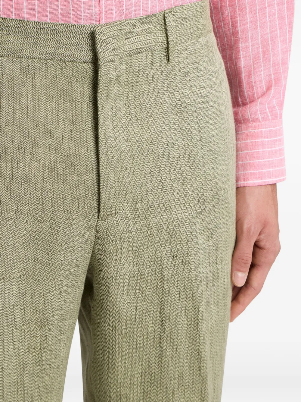 ETRO Straight broek met chevron patroon Groen