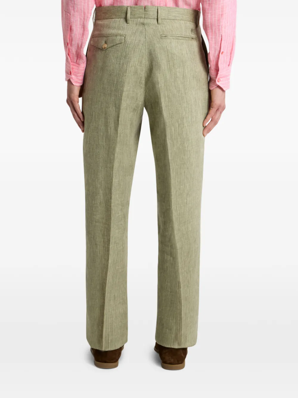 ETRO Straight broek met chevron patroon Groen