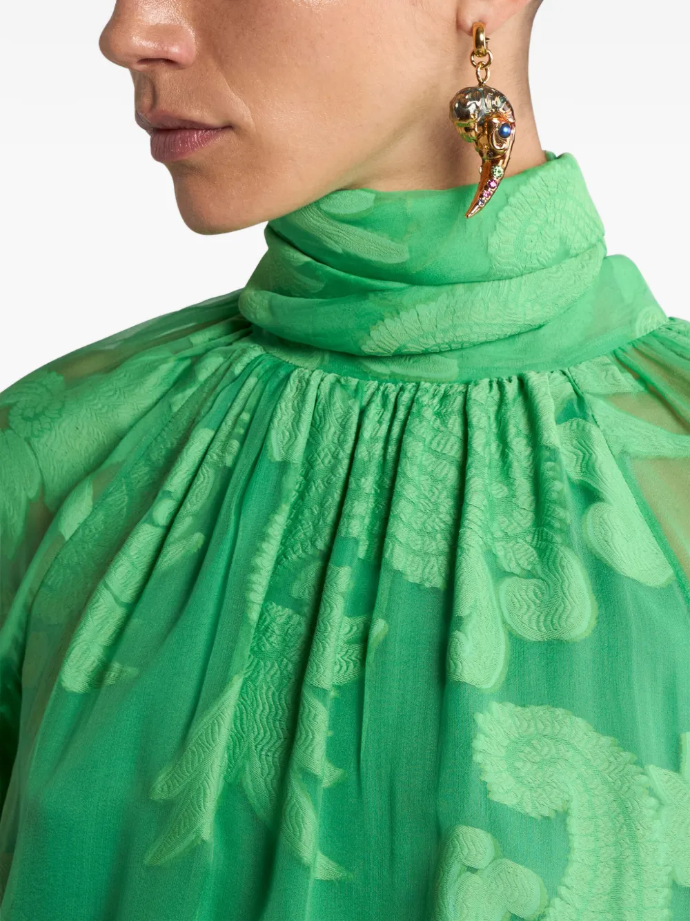 ETRO paisley-parrot crystal earrings - Goud