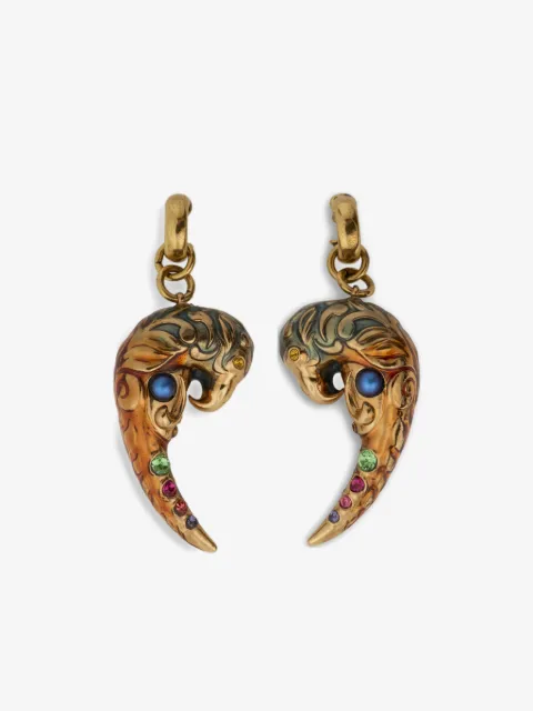 ETRO paisley-parrot crystal earrings