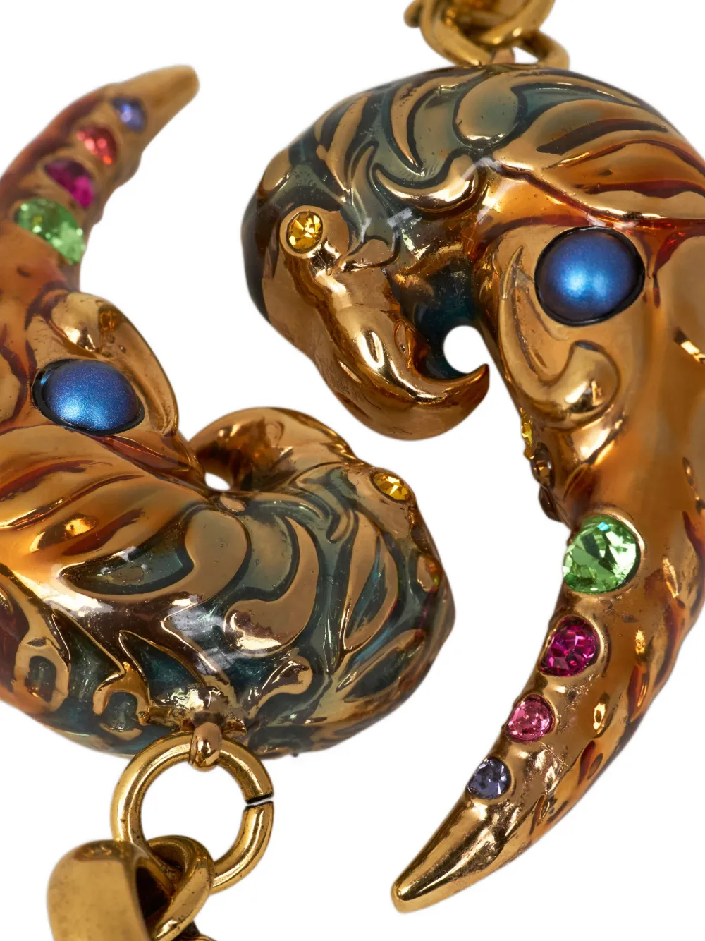 paisley-parrot crystal earrings