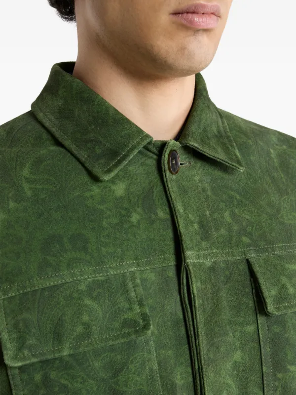 ETRO フローラル ペイズリースエードジャケット | グリーン | FARFETCH JP