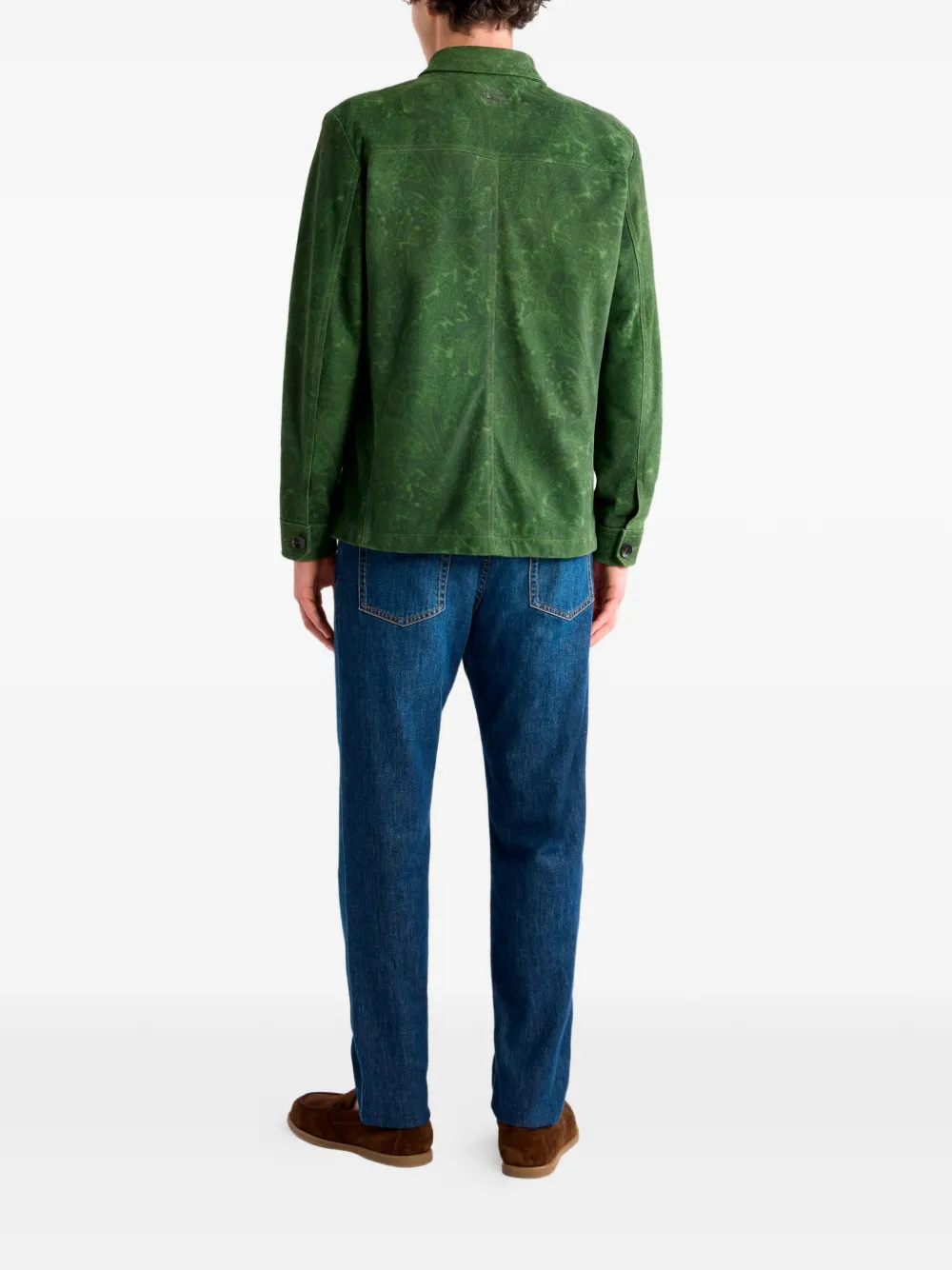 ETRO Suède jack met paisley-print Groen