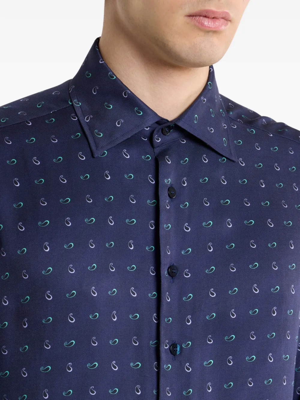 ETRO Overhemd met paisley-print Blauw