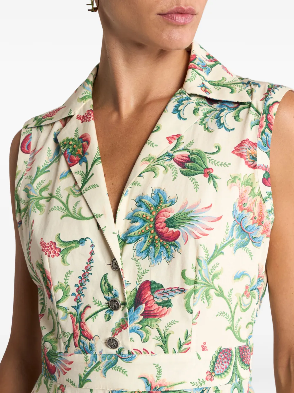 ETRO Midi-jurk met bloemenprint Beige