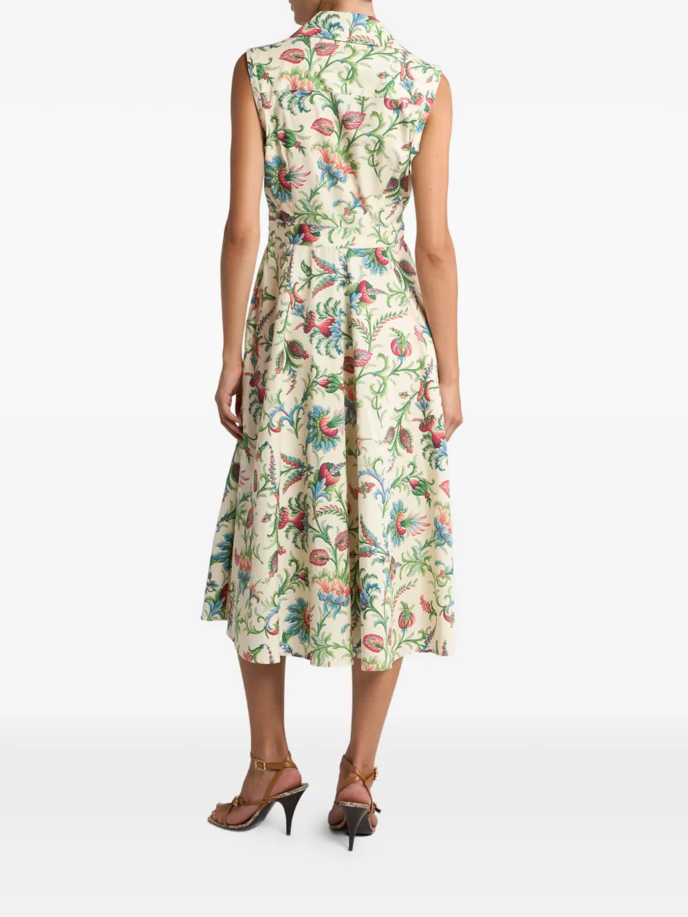 ETRO Midi-jurk met bloemenprint Beige
