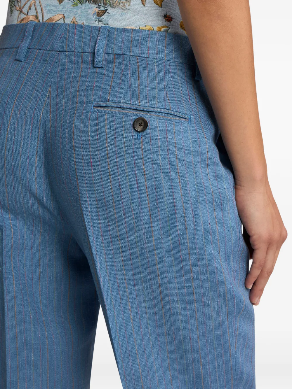 ETRO Gestreepte straight broek Blauw