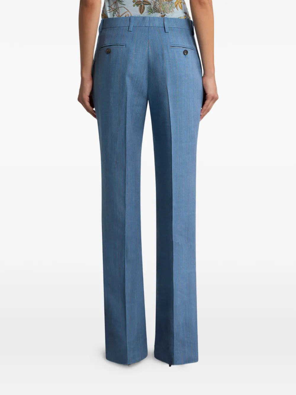 ETRO Gestreepte straight broek Blauw