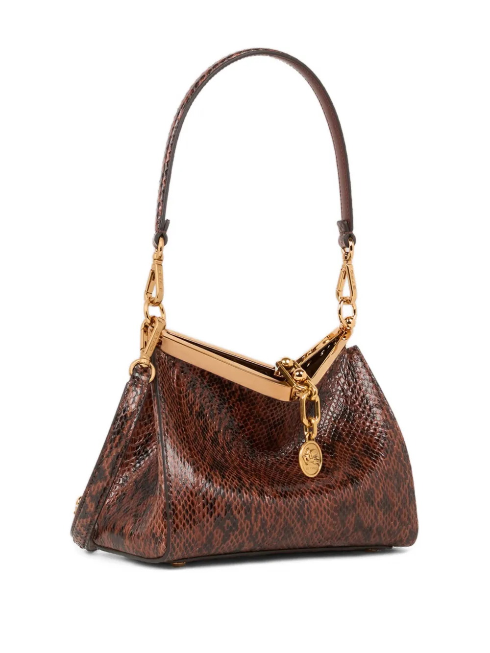 ETRO Vela leren kleine schoudertas Bruin