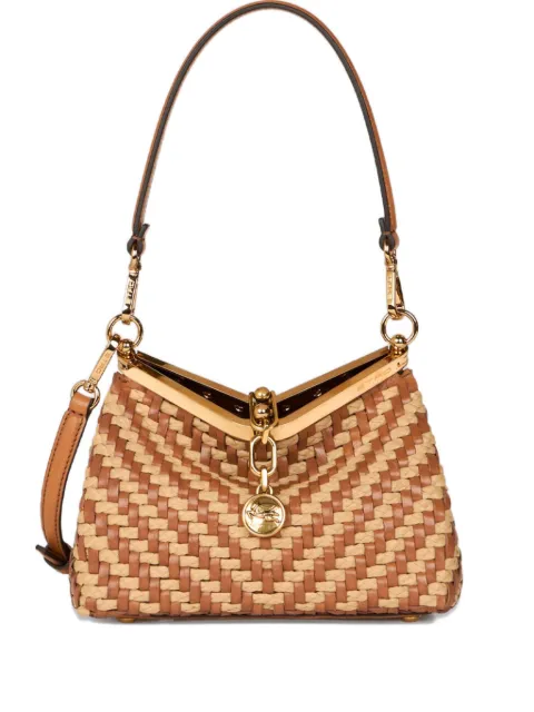 ETRO small woven leather and raffia bag