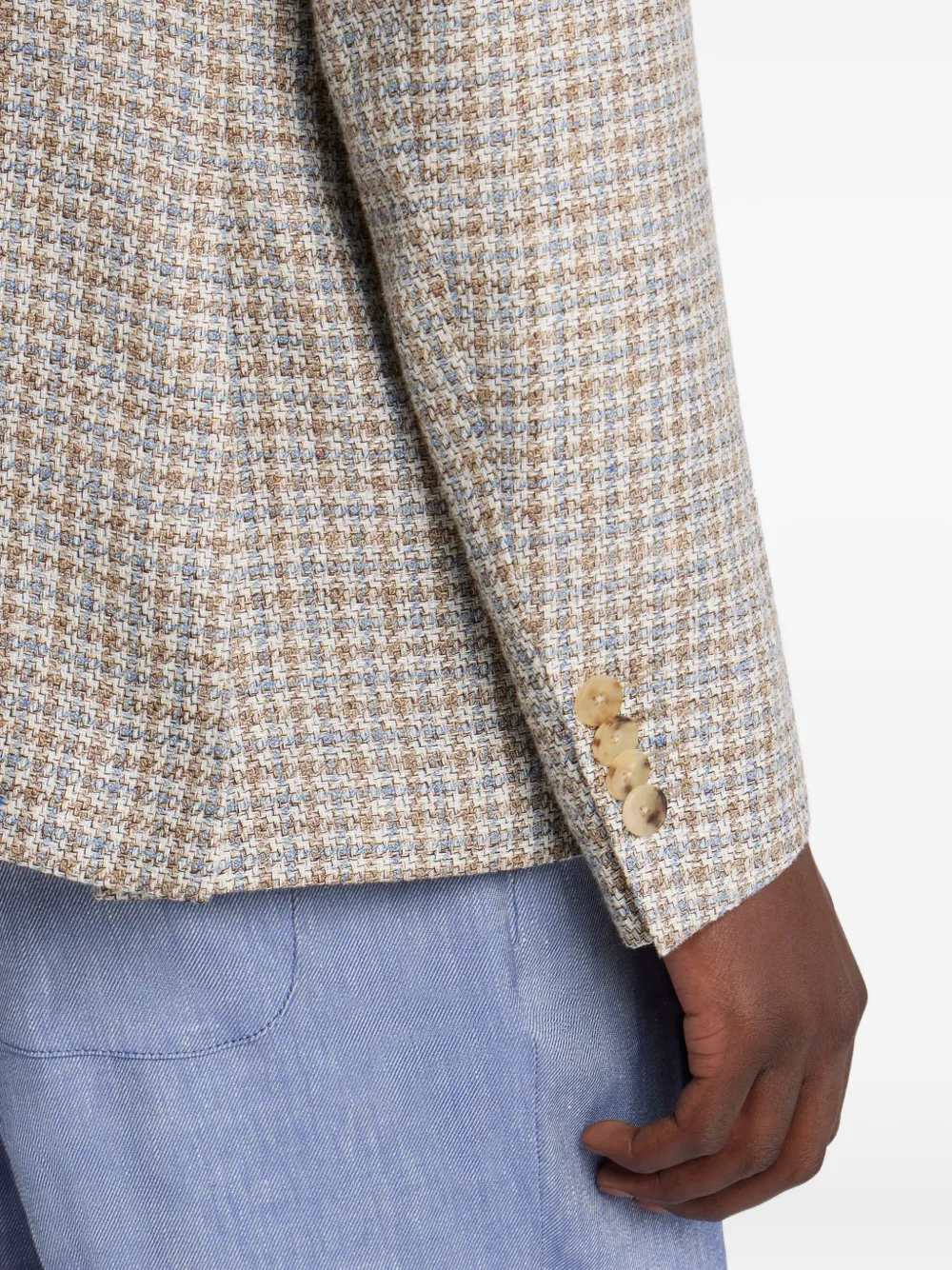 ETRO Blazer met enkele rij knopen Beige