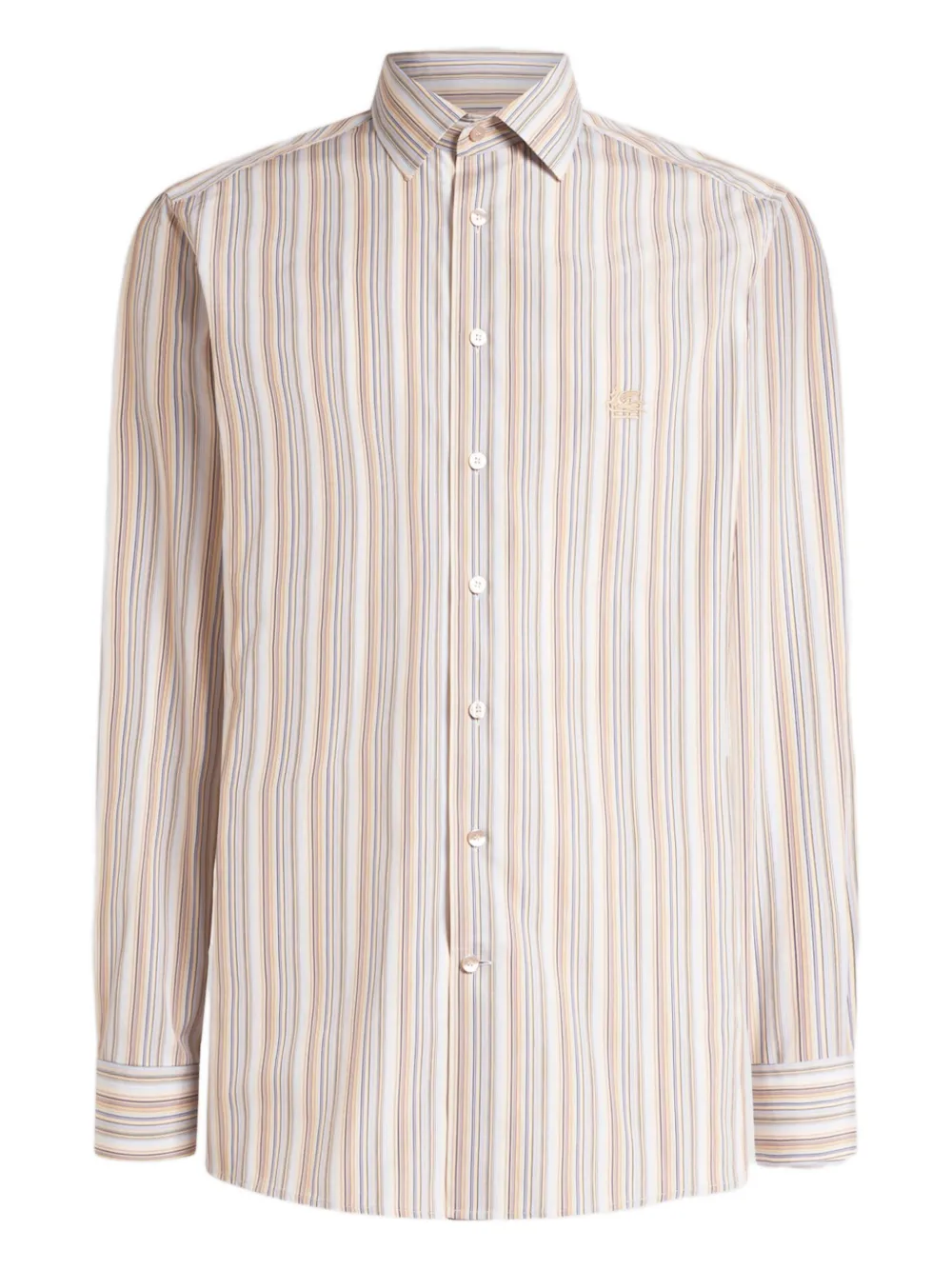 ETRO striped Pegaso-embroidered shirt - Toni neutri