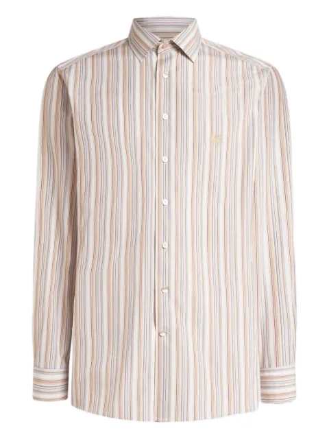 ETRO striped Pegaso-embroidered shirt
