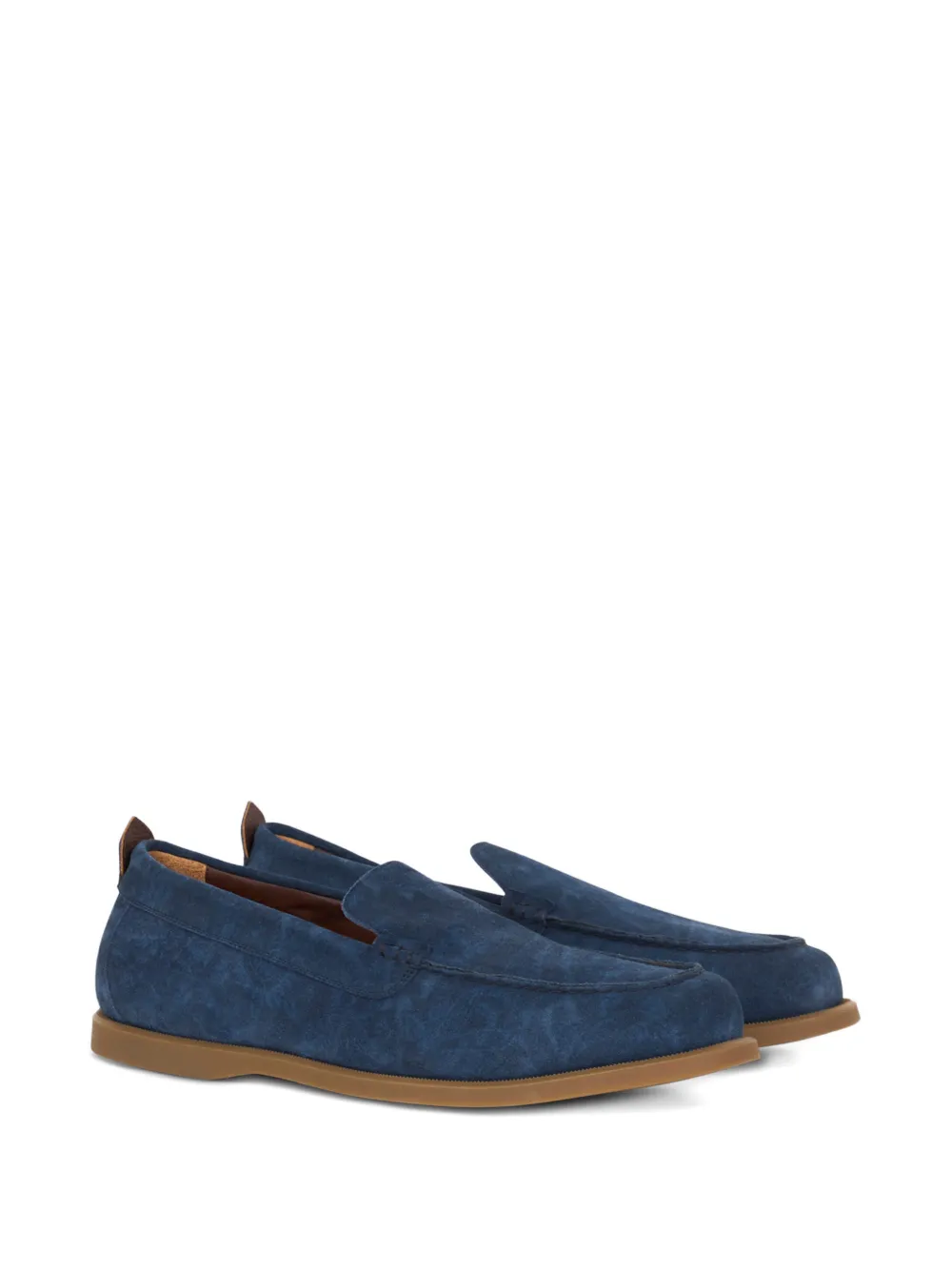 ETRO printed suede slip-on loafers - Blauw