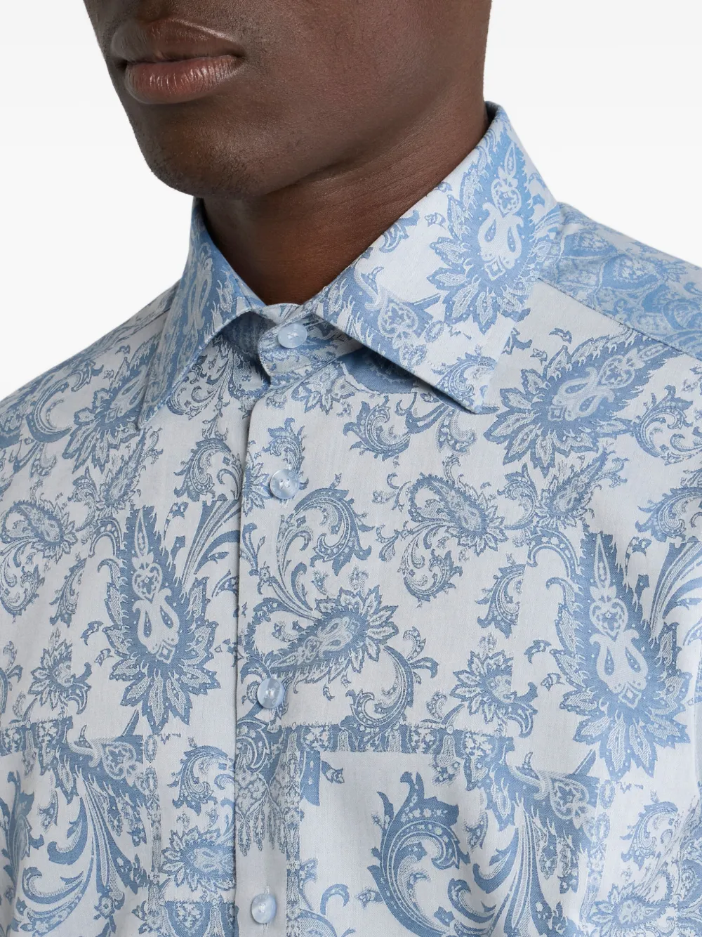 ETRO Overhemd met paisley-jacquard Blauw
