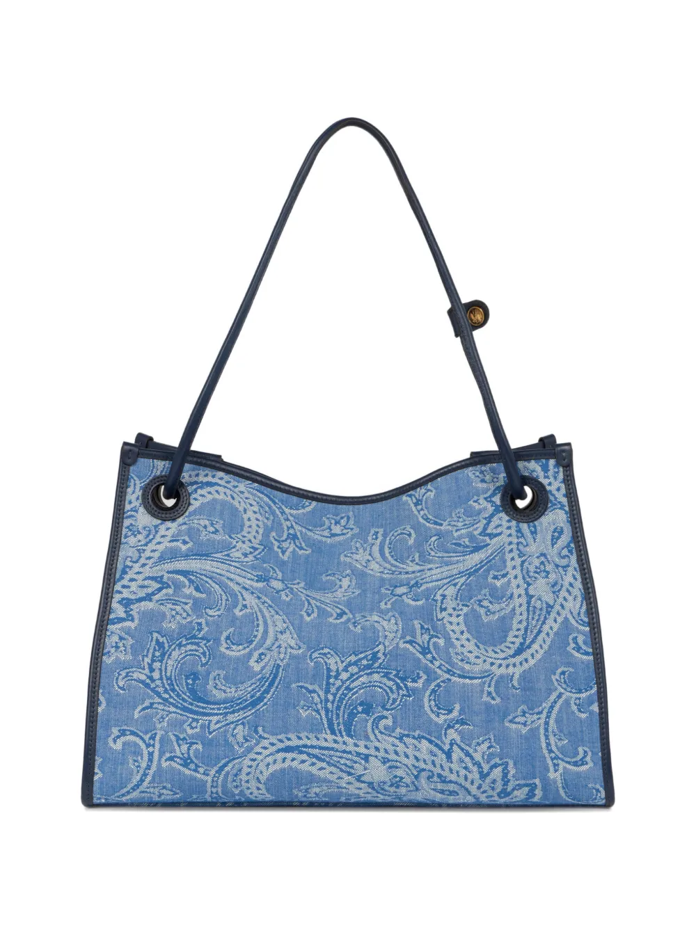 ETRO Medium denim shopper met jacquard Blauw