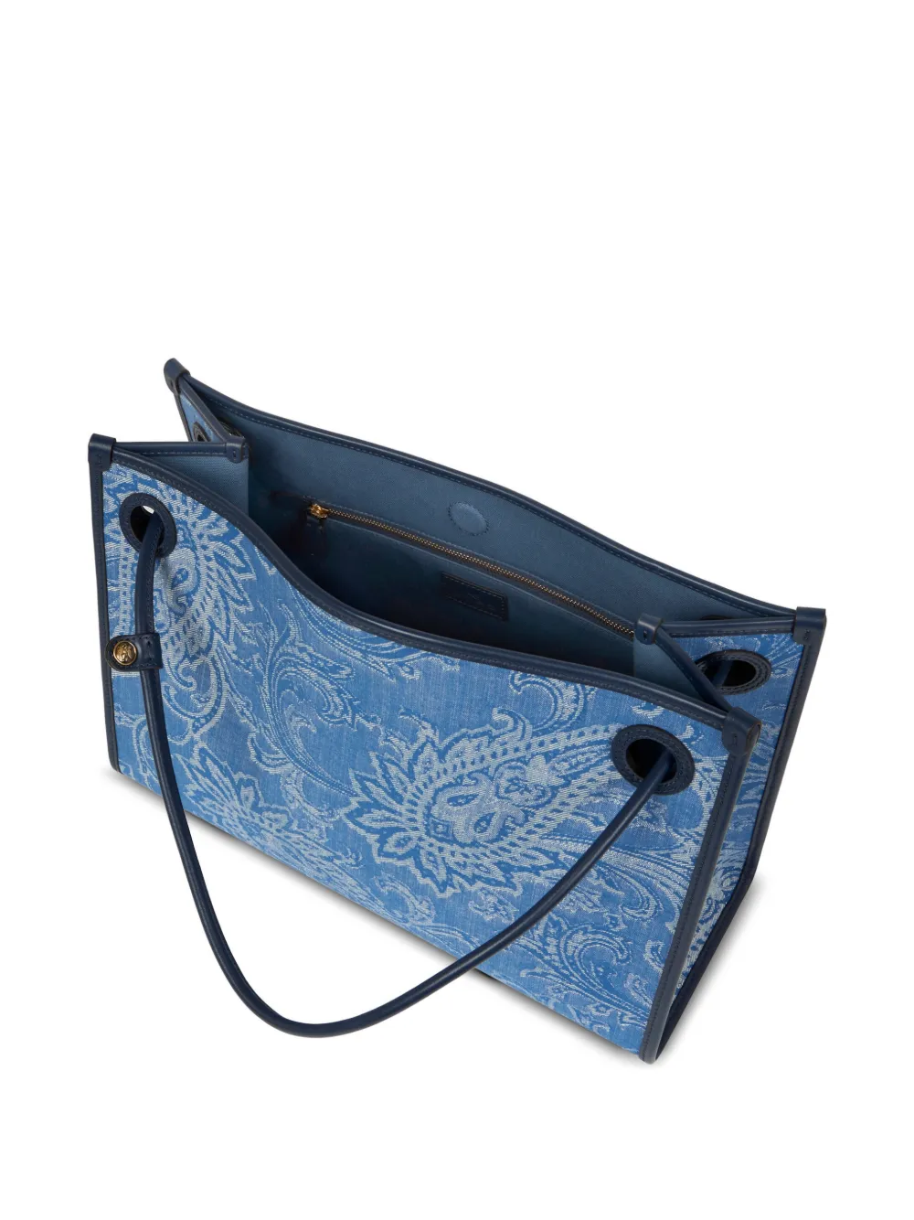 ETRO Medium denim shopper met jacquard Blauw