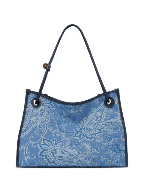 ETRO jacquard denim medium tote bag