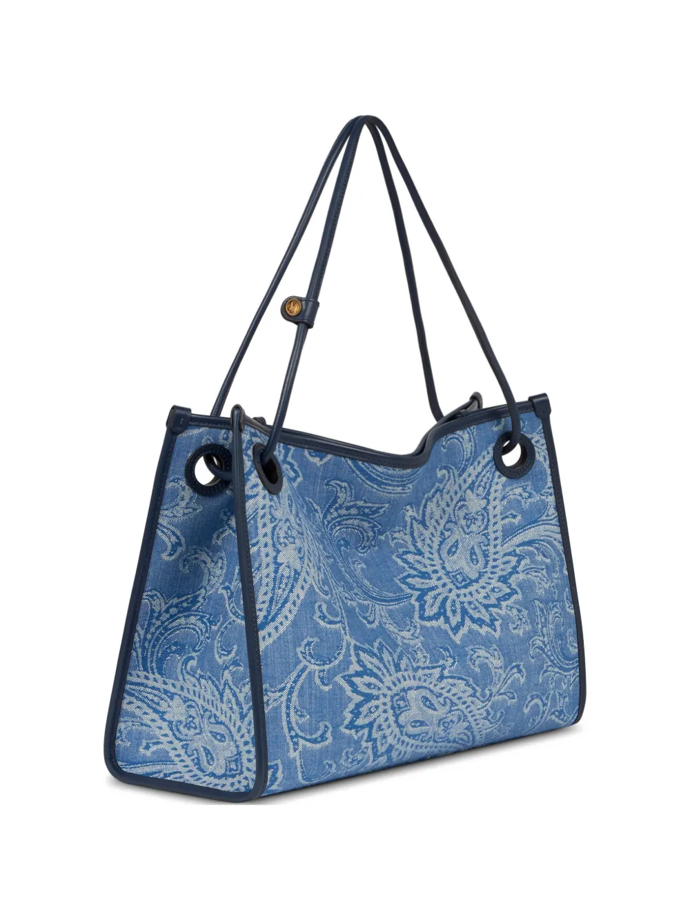 ETRO jacquard denim medium tote bag - Blu