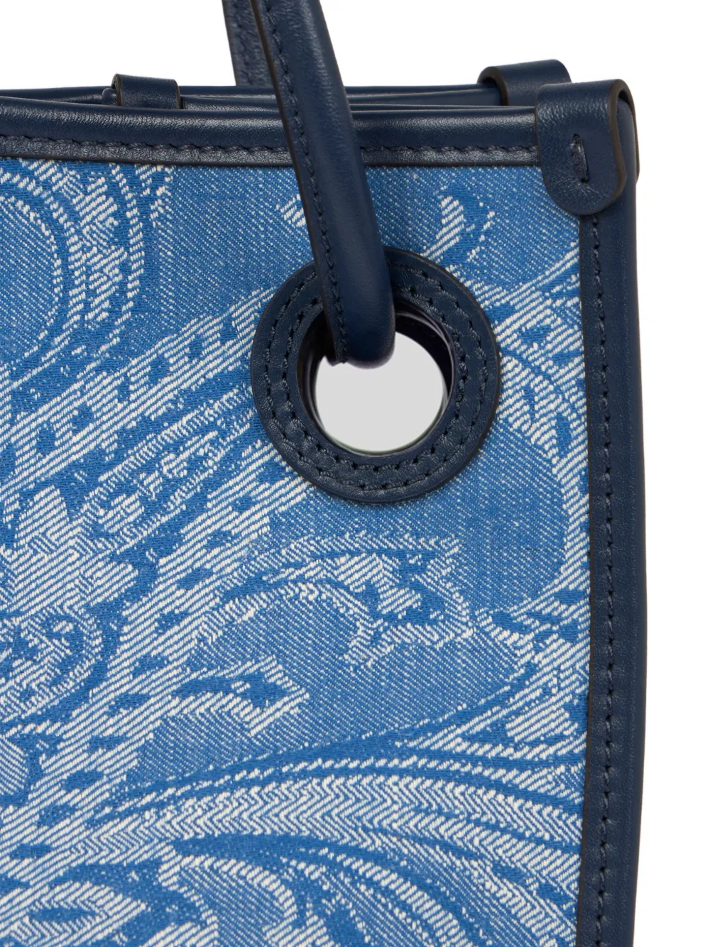 ETRO Medium denim shopper met jacquard Blauw