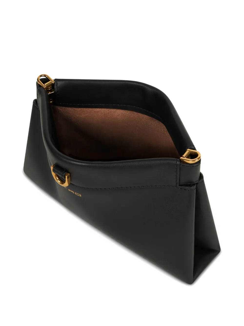 ETRO Talk leren mini-clutch met kettingband Zwart