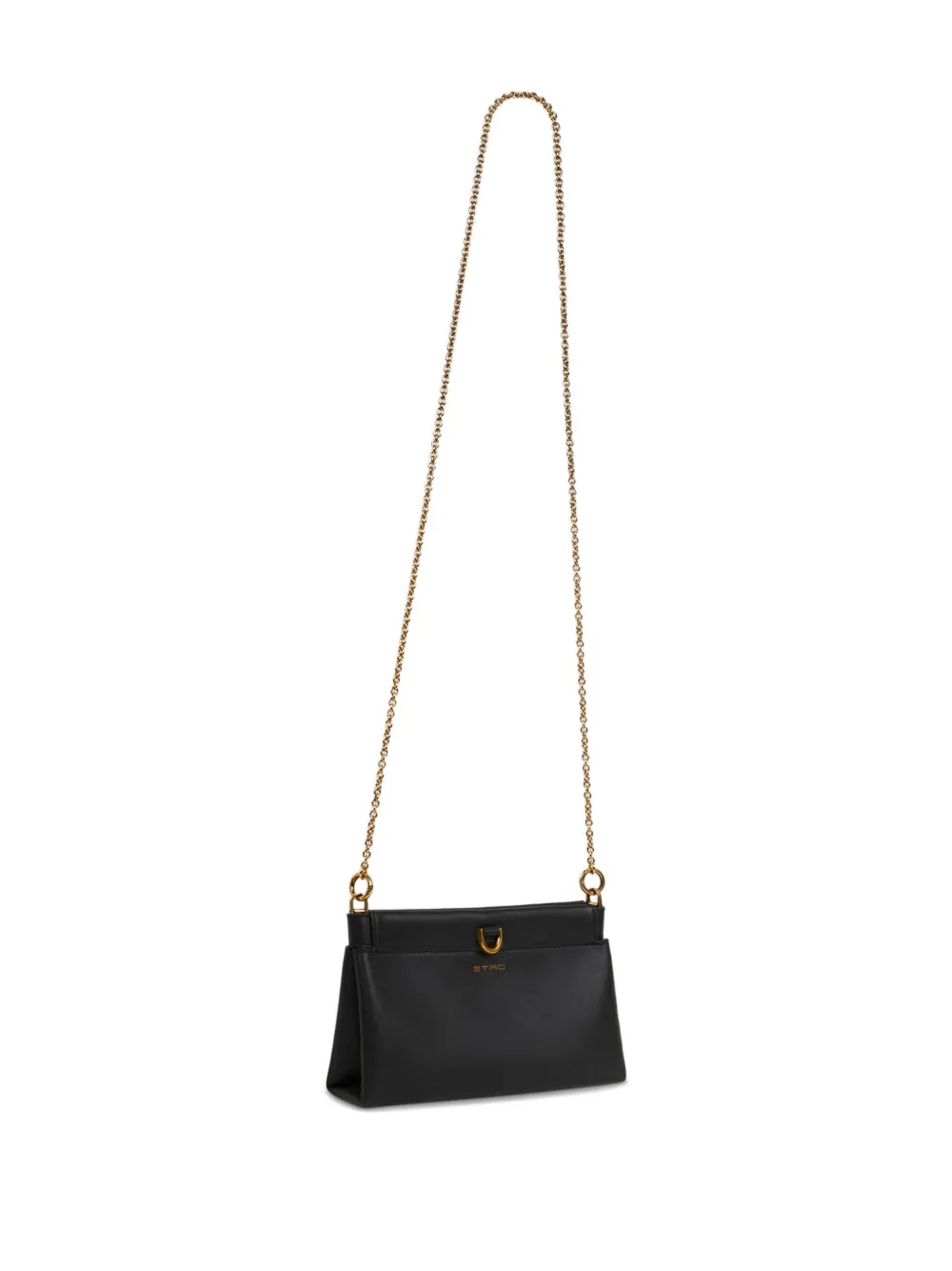 ETRO Talk leren mini-clutch met kettingband Zwart