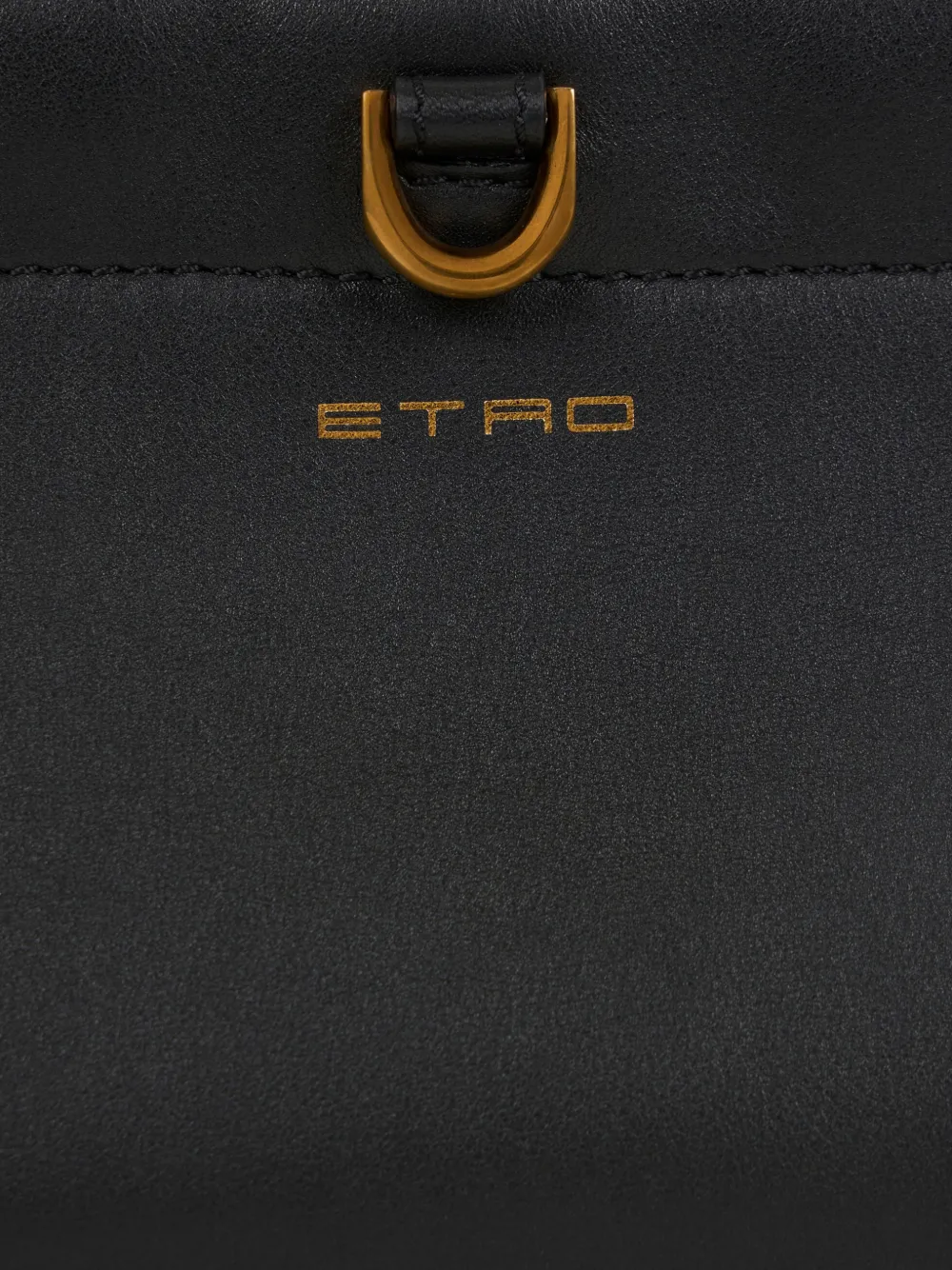 ETRO Talk leren mini-clutch met kettingband Zwart