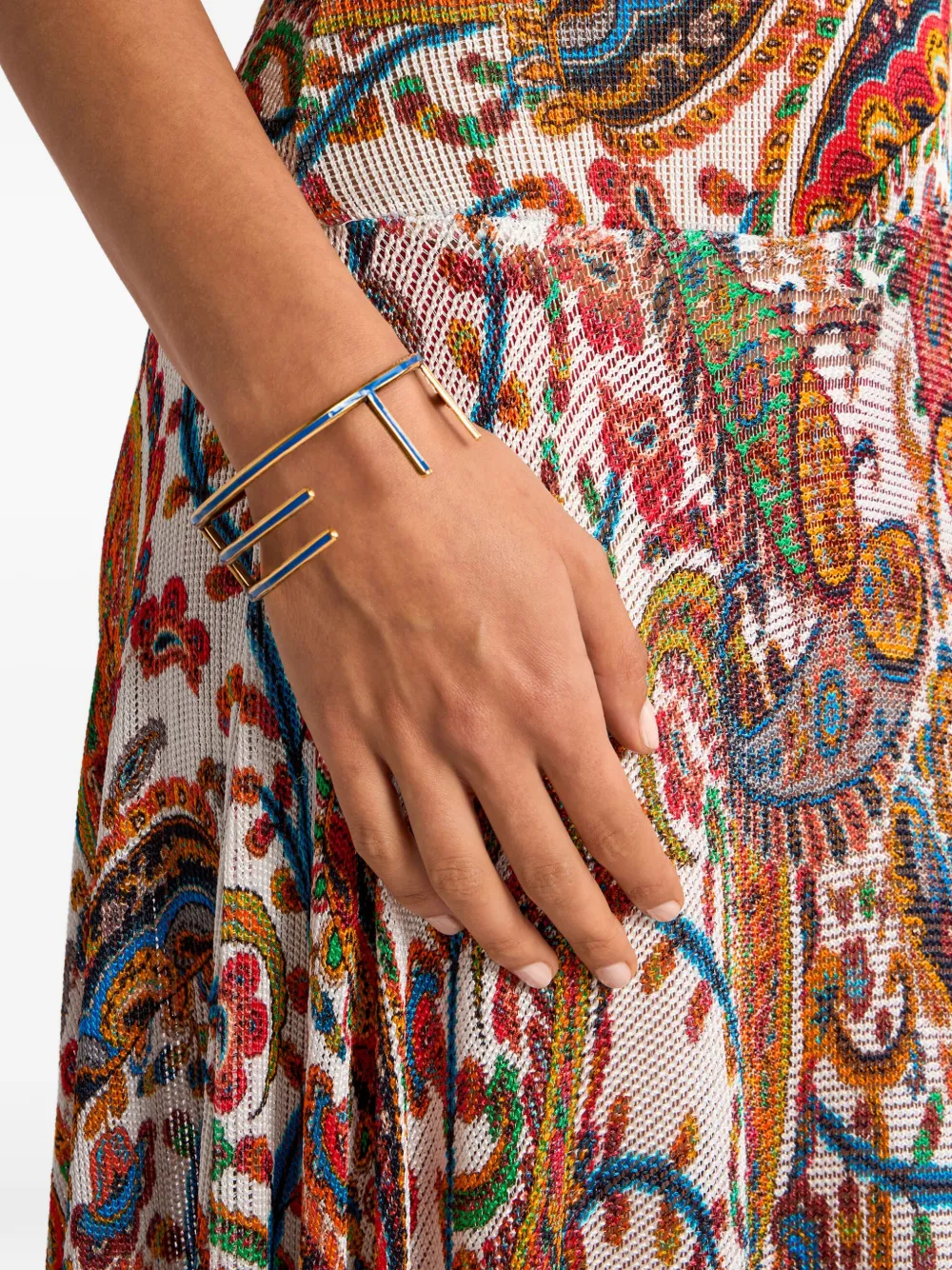 ETRO logo-lettering bangle bracelet - Goud