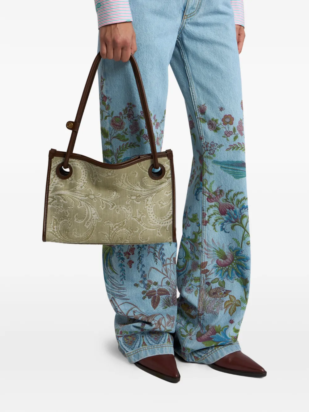 ETRO small Eyes tote bag - Groen