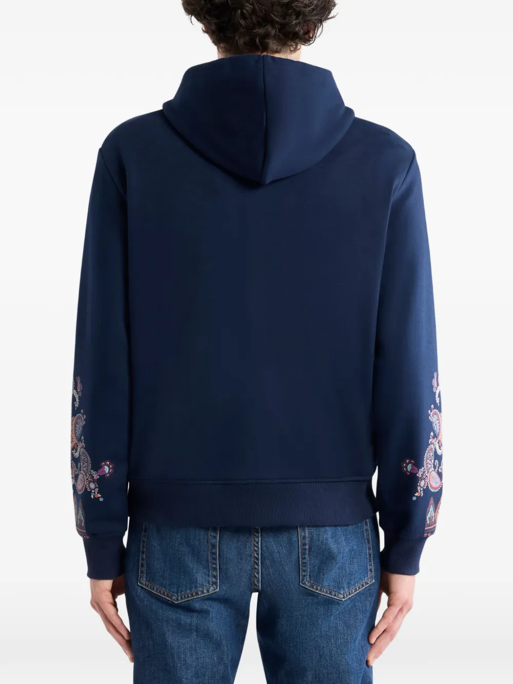 ETRO Hoodie met bloemenprint en paisley-print Blauw