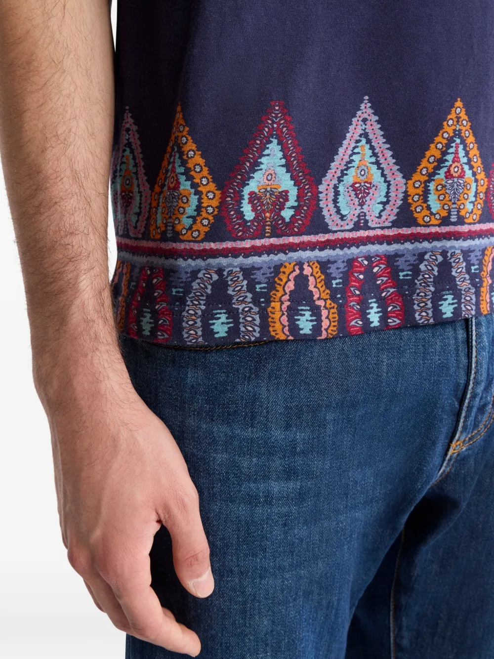 ETRO T-shirt met geometrische print Blauw
