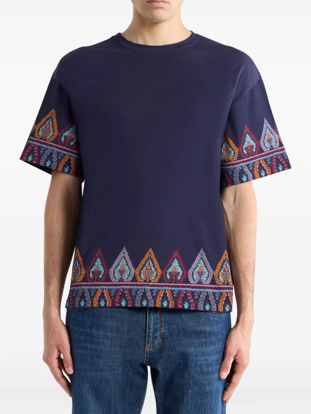 ETRO geometric-print T-shirt - Blauw