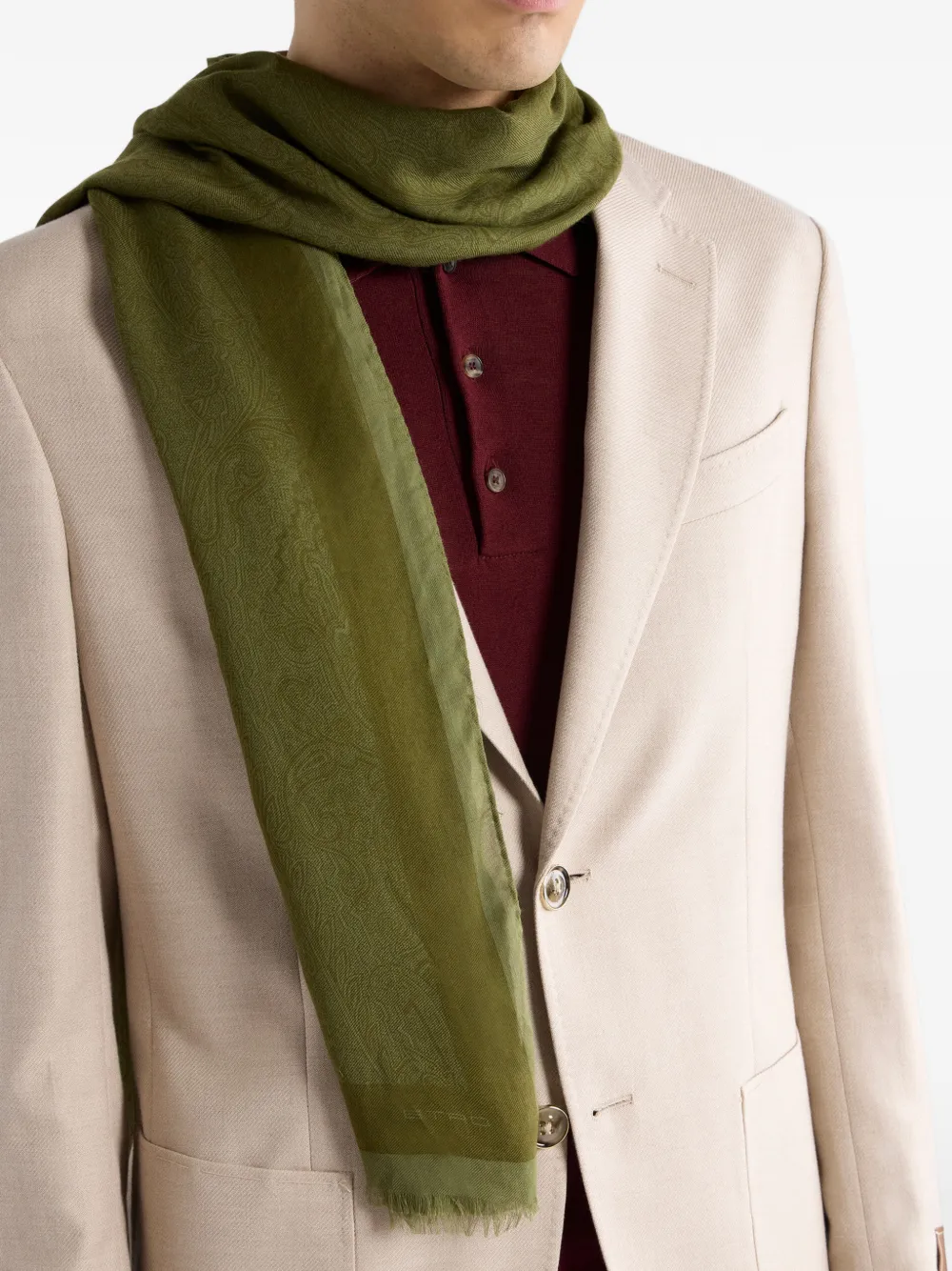 ETRO Sjaal met paisley-patroon Groen