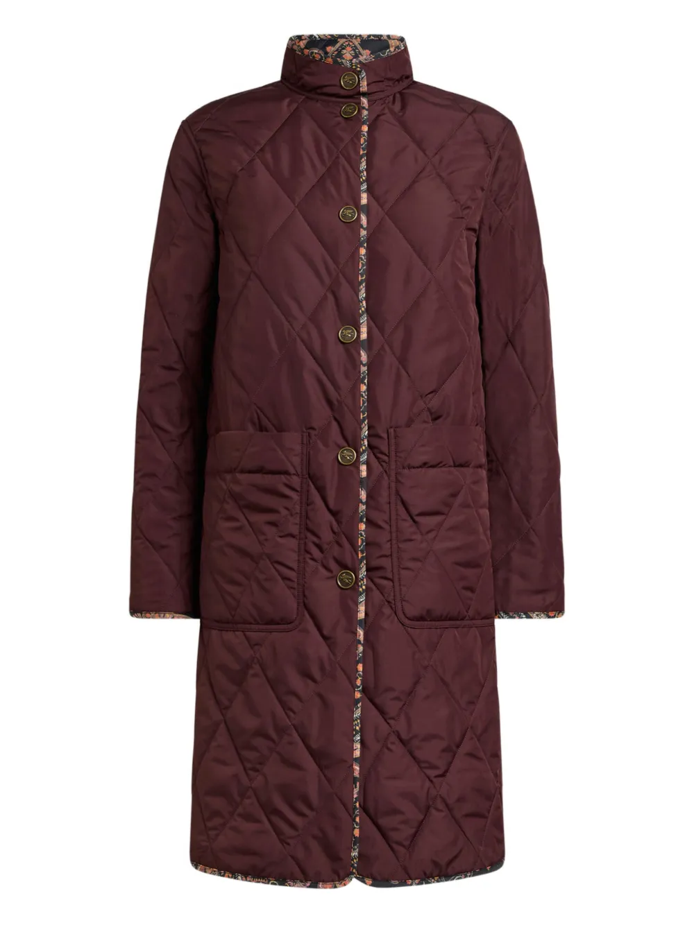 Etro Quilted Floral Paisley-motif Coat In Multi