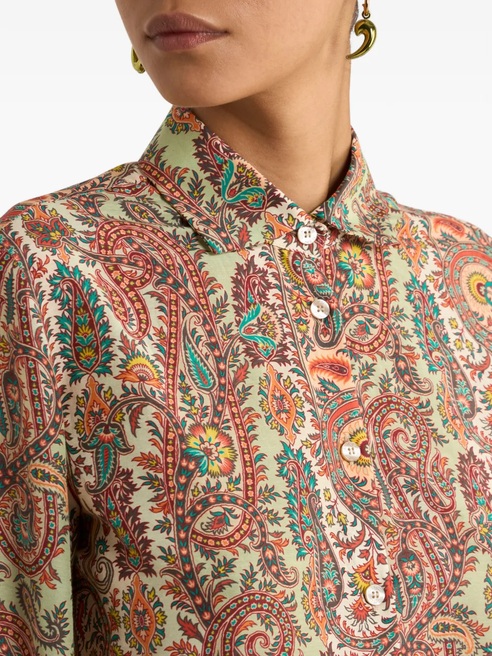 ETRO Blouse met paisley-print Beige