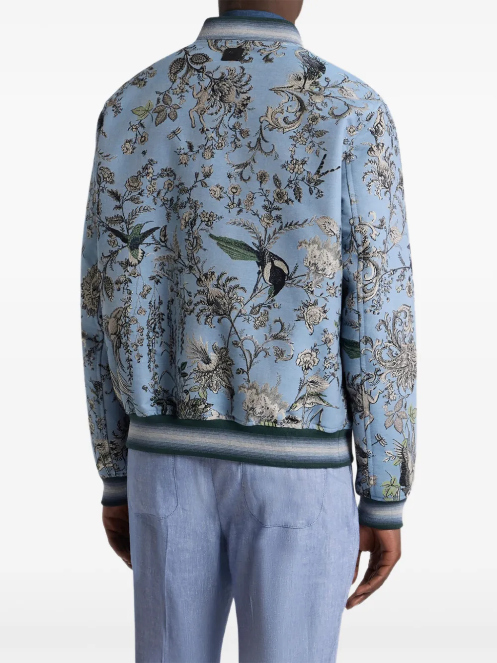  Etro Jacquard Bomber Jacket - Blue 