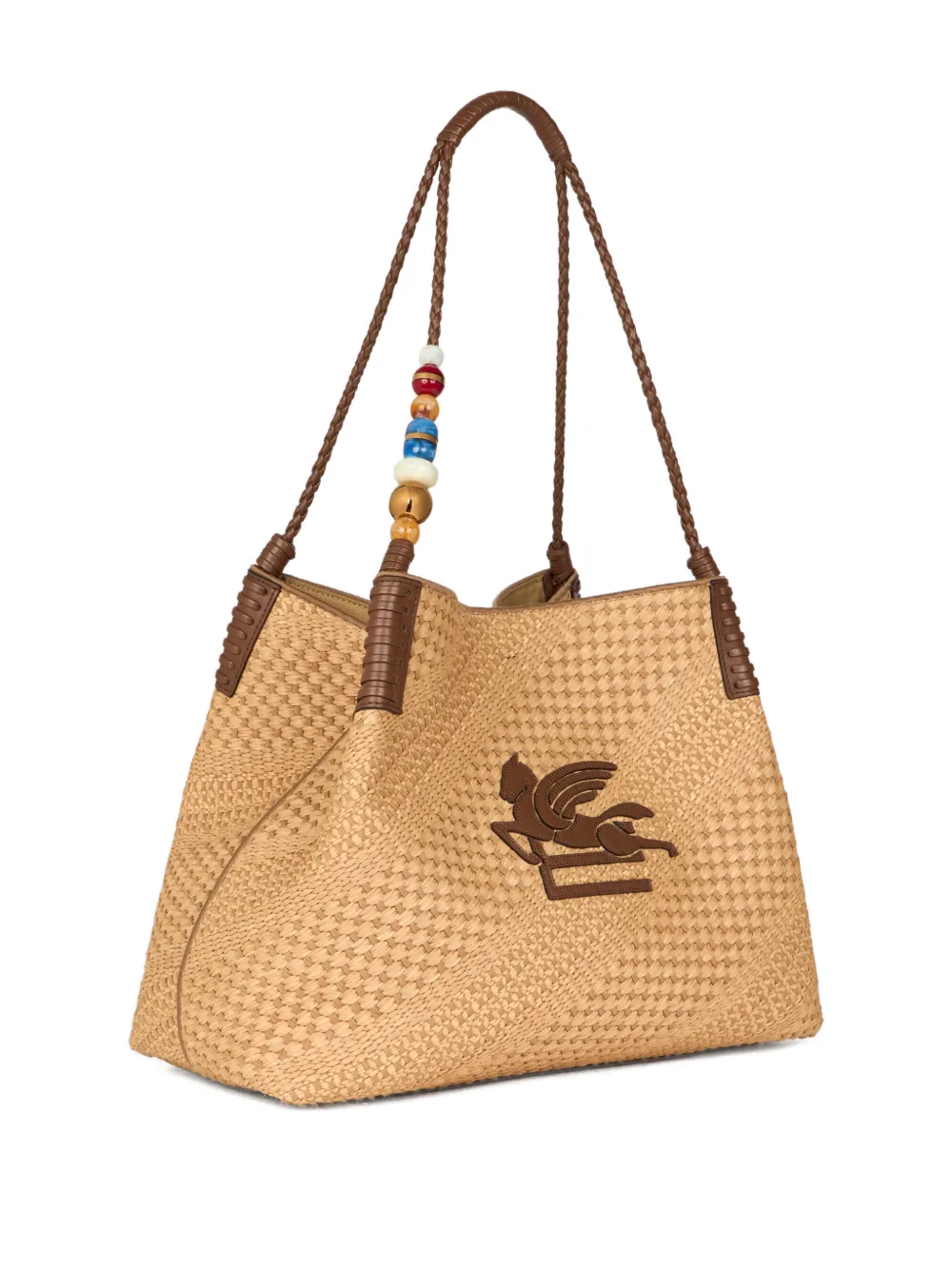 ETRO Grote Libra raffia shopper Beige