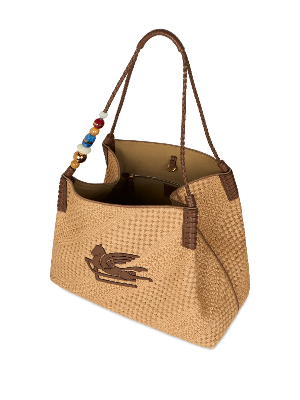 ETRO Grote Libra raffia shopper Beige