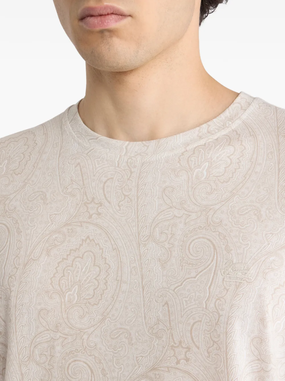 ETRO Katoenen T-shirt met Arnica-patroon Beige