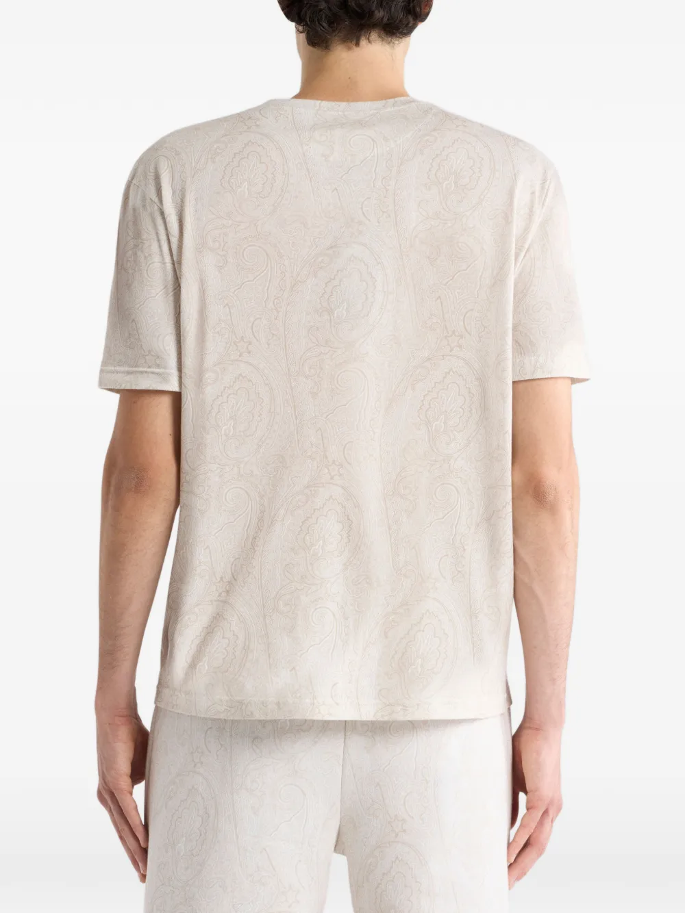 ETRO Katoenen T-shirt met Arnica-patroon Beige