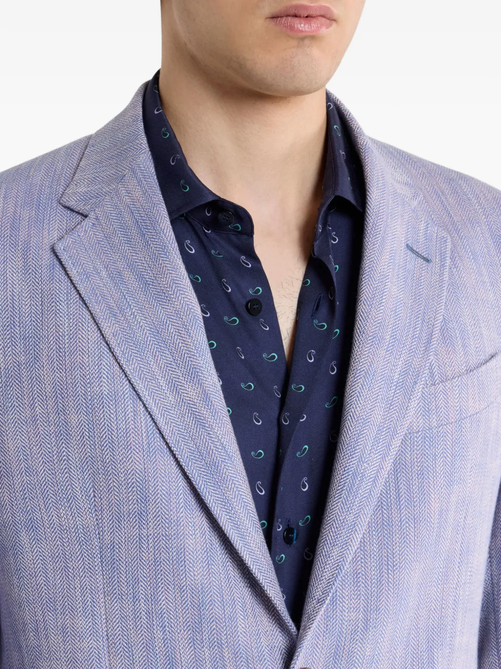 ETRO Blazer met enkele rij knopen Paars